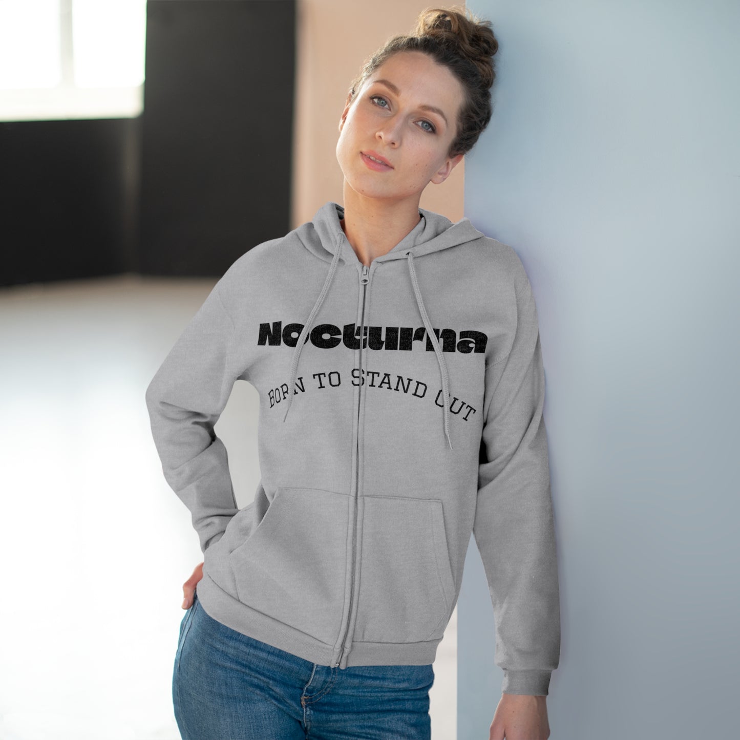 Nocturna Bat Zip Hoodie, Unisex Casual Wear, Halloween Theme, Edgy Gift for Teens, Cozy Outdoor Apparel