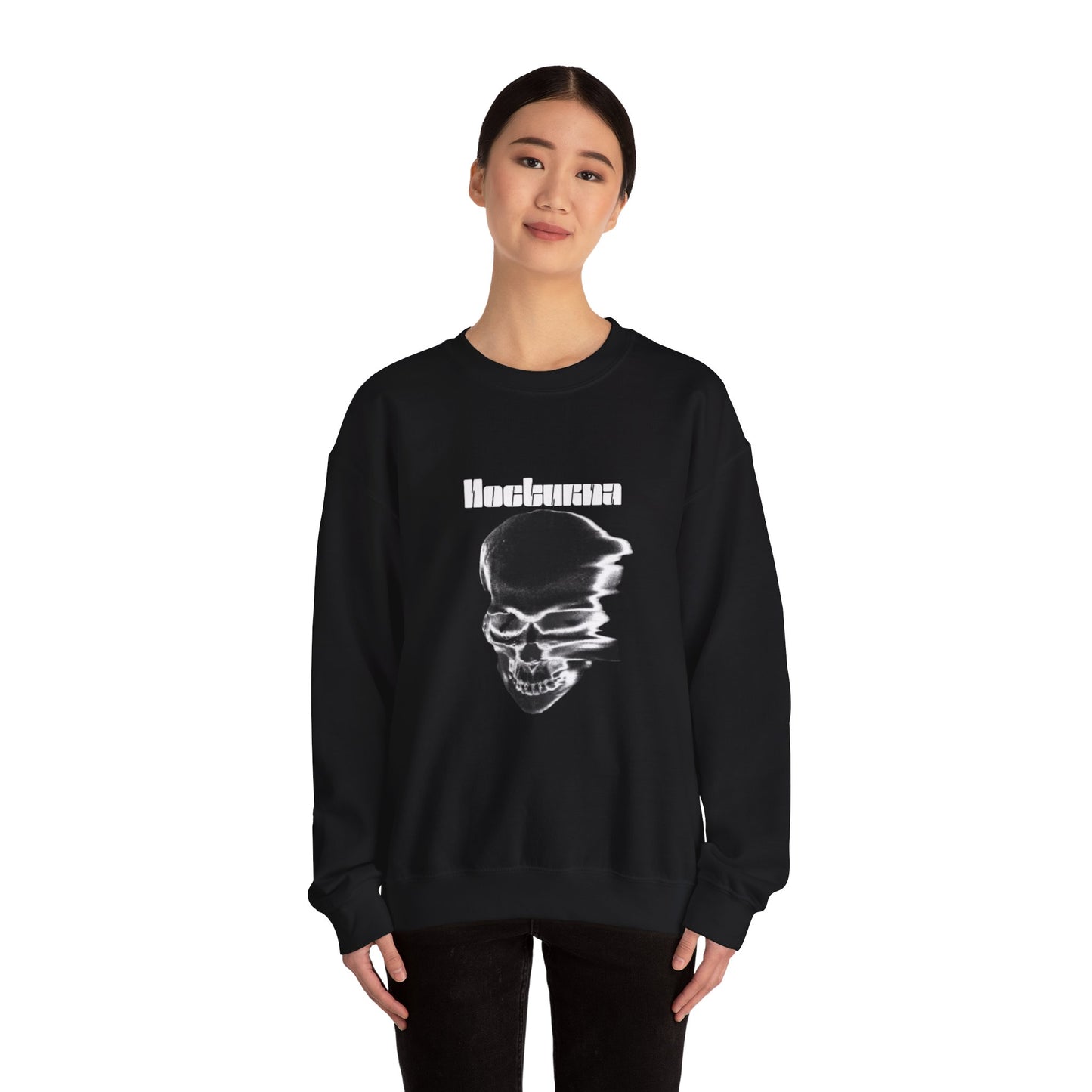 Nocturna Skull & Bat Unisex Crewneck Sweatshirt - Edgy Streetwear