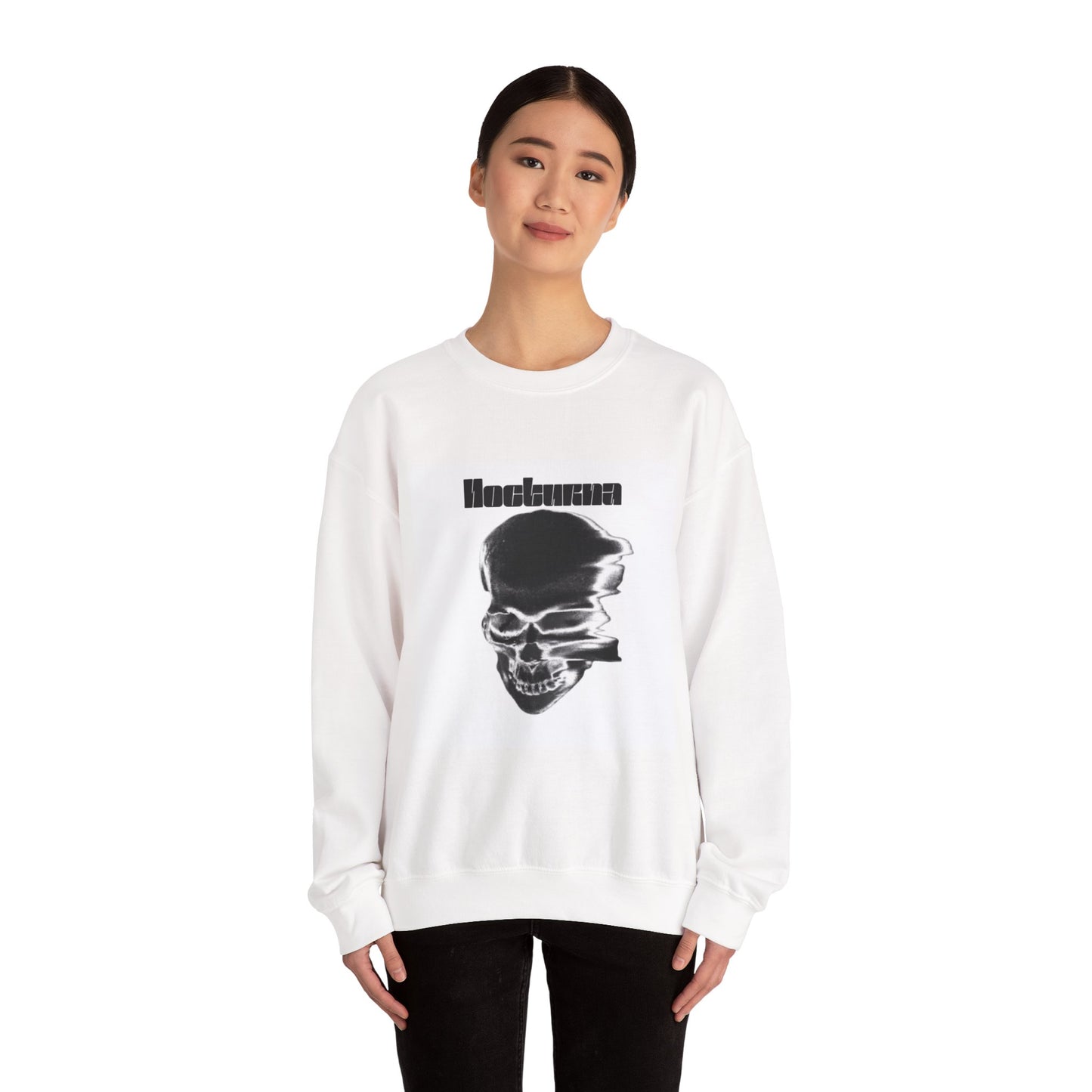 Nocturna Skull & Bat Unisex Crewneck Sweatshirt - Edgy Streetwear