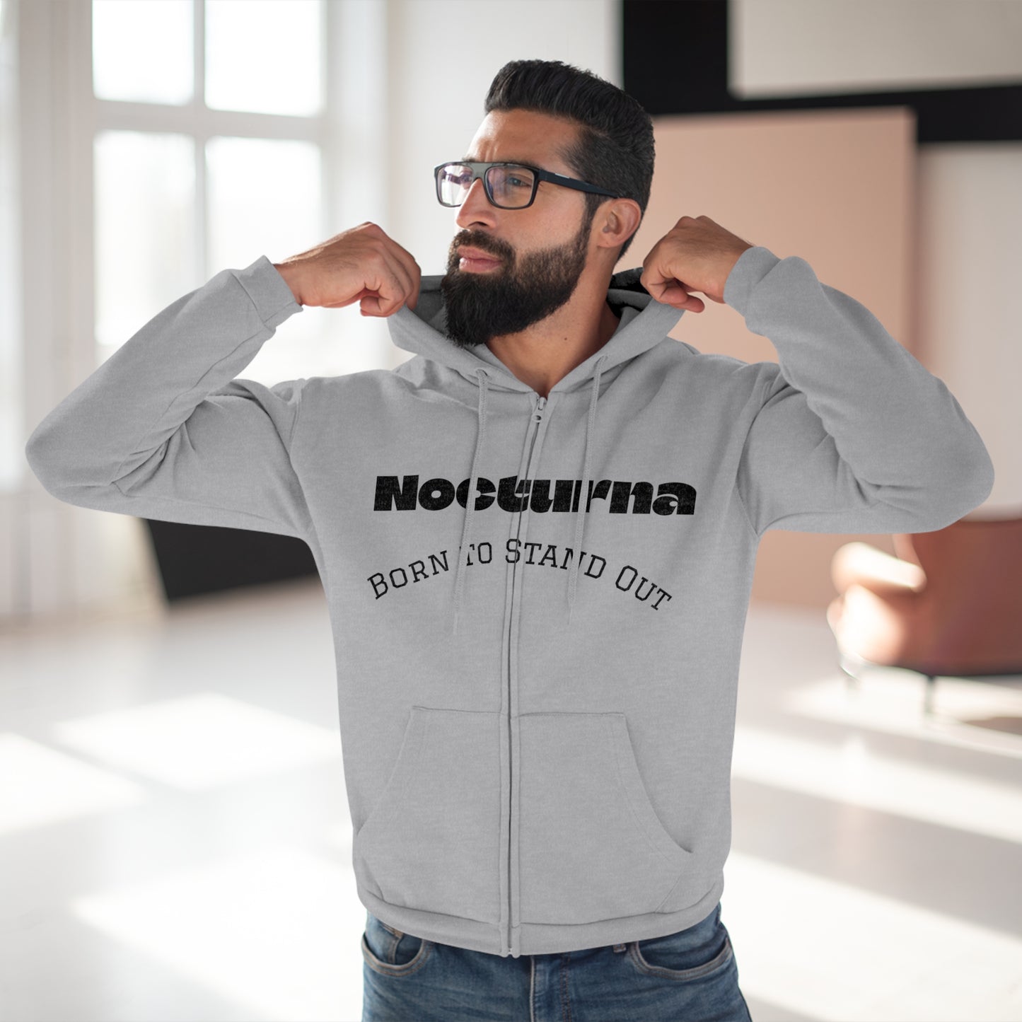 Nocturna Bat Zip Hoodie, Unisex Casual Wear, Halloween Theme, Edgy Gift for Teens, Cozy Outdoor Apparel