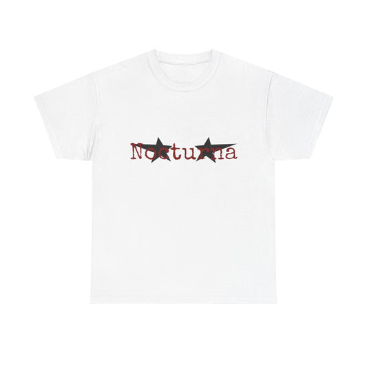 Nocturna Unisex Heavy Cotton Tee – Edgy Star Design for Night Owls