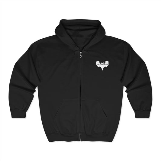 Nocturna Full Zip Hoodie| Unisex Heavy Blend™ | Perfect for Night Owls & Cozy Vibes