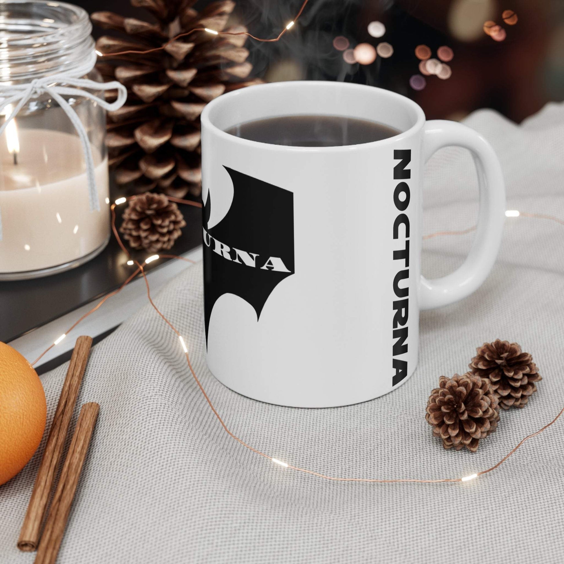 Nocturna Bat 11oz White Mug – Perfect Gift for Halloween Lovers