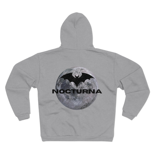 Nocturna Bat Zip Hoodie, Unisex Casual Wear, Halloween Theme, Edgy Gift for Teens, Cozy Outdoor Apparel